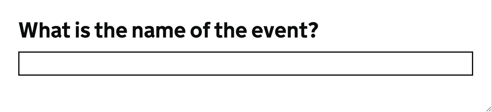 GOV.UK Design System text input component page, showing a labeled input with a hint and an error-state example.